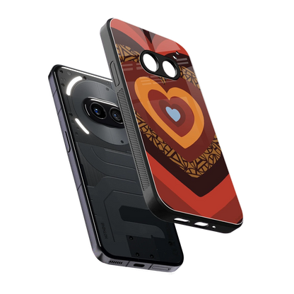 Y2K Caramel Crush Hearts sleek nothing phone 2a cover with tempered glass back and TPU edges