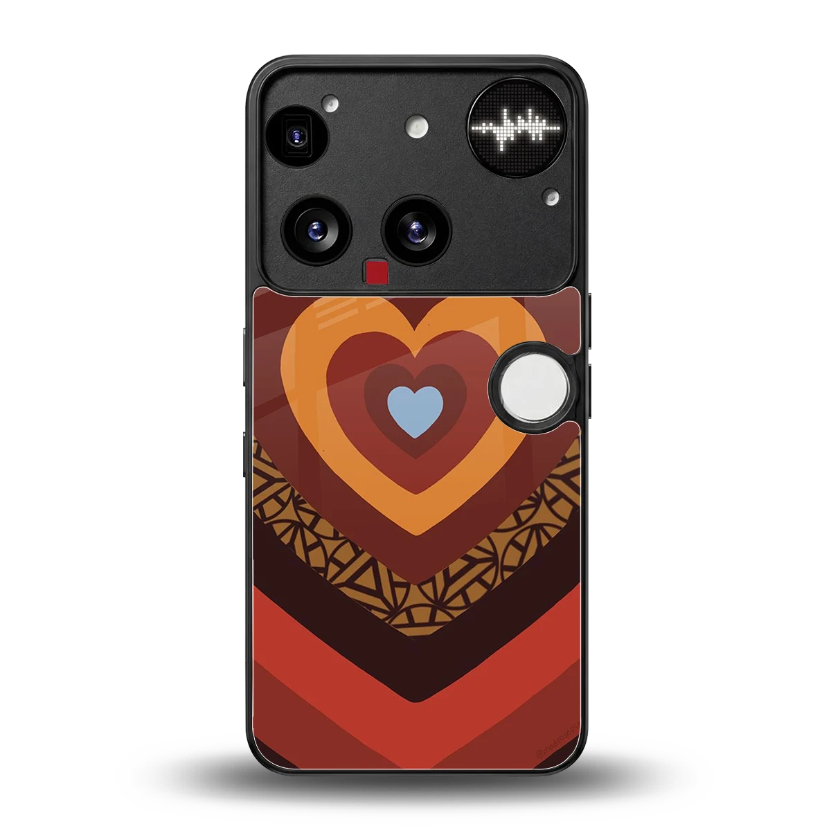 Y2K Caramel Crush Hearts back phone cover | glass case for nothing phone 3