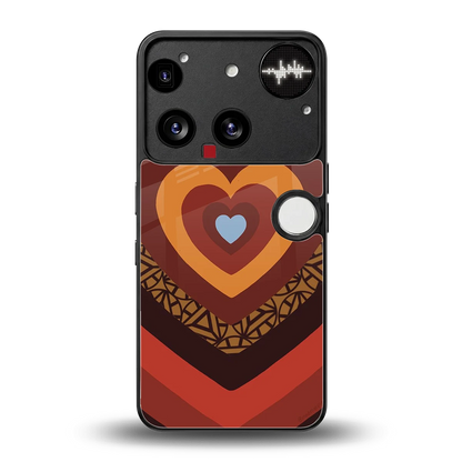Y2K Caramel Crush Hearts back phone cover | glass case for nothing phone 3