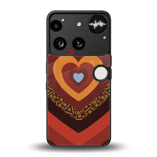 Y2K Caramel Crush Hearts back phone cover | glass case for nothing phone 3