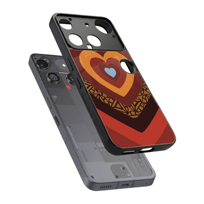 Y2K Caramel Crush Hearts sleek nothing phone 3 cover with tempered glass back and TPU edges