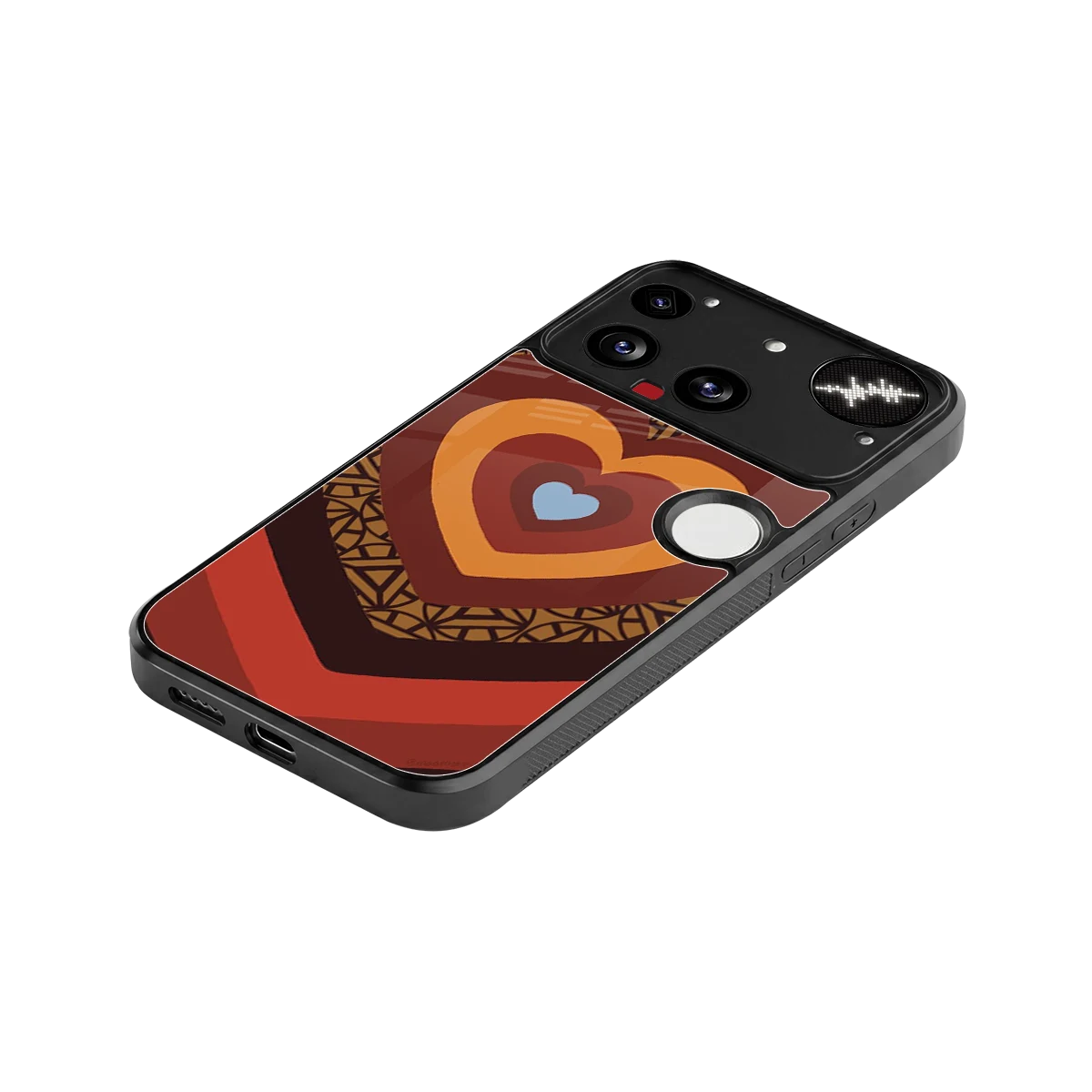 Y2K Caramel Crush Hearts stylish phone case for nothing phone 3 | glossy glass and slim fit