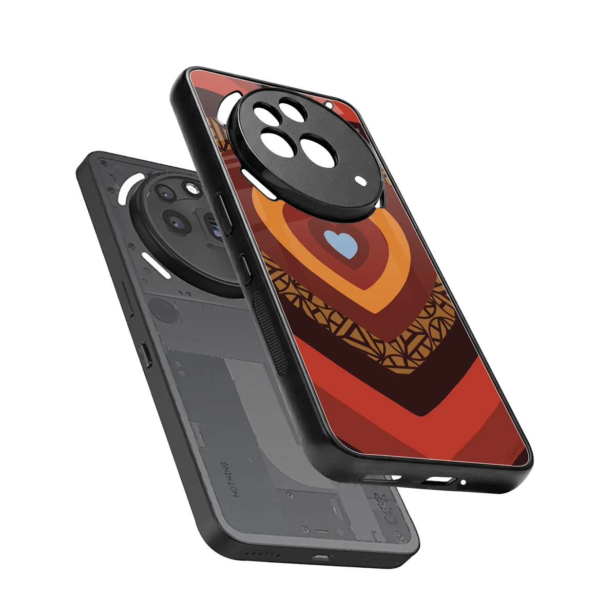 Y2K Caramel Crush Hearts sleek nothing phone 3a pro cover with tempered glass back and TPU edges