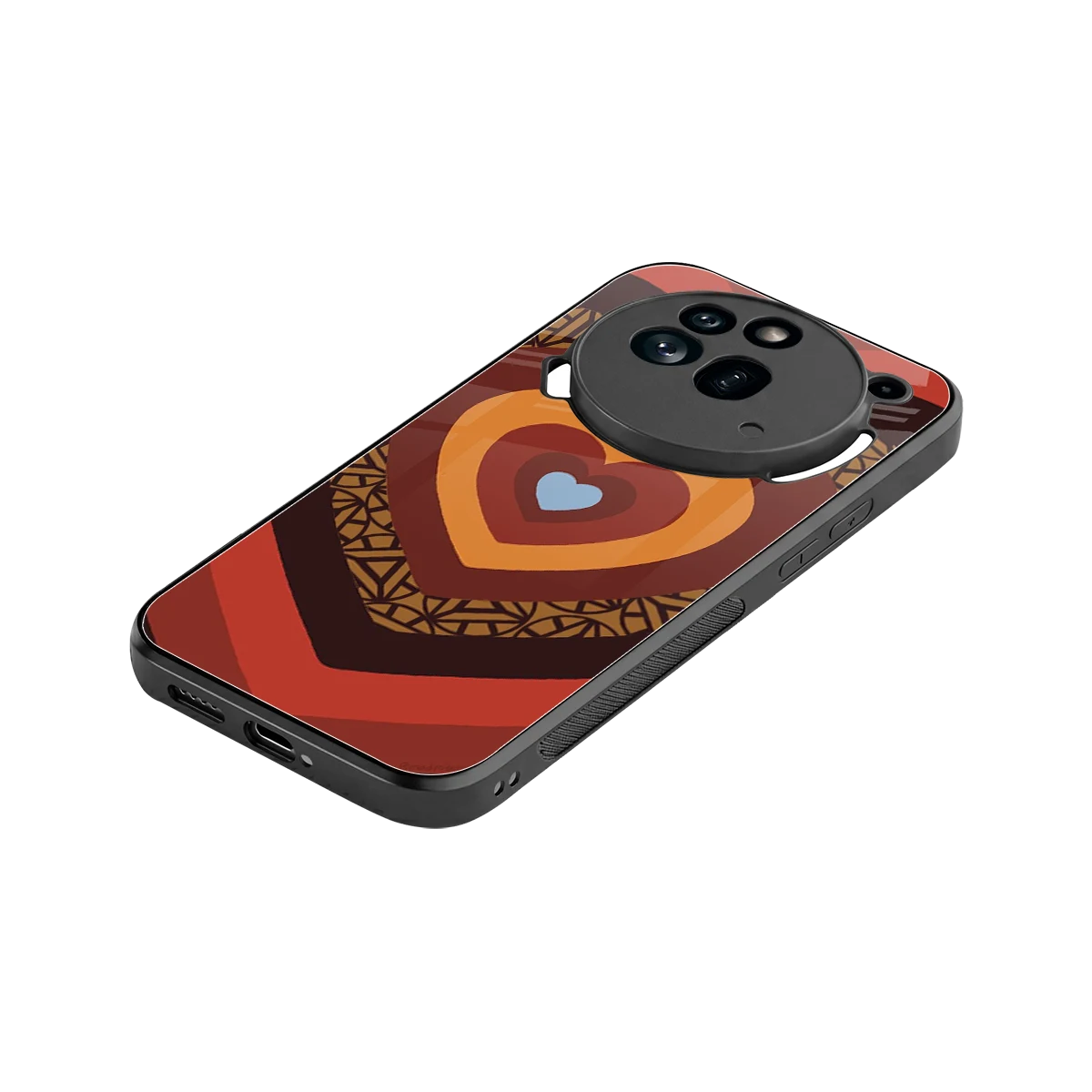 Y2K Caramel Crush Hearts stylish phone case for nothing phone 3a pro | glossy glass and slim fit