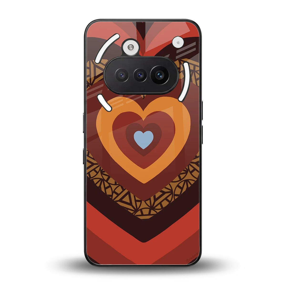 Y2K Caramel Crush Hearts back phone cover | glass case for nothing phone 3a