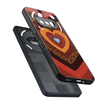 Y2K Caramel Crush Hearts sleek nothing phone 3a cover with tempered glass back and TPU edges