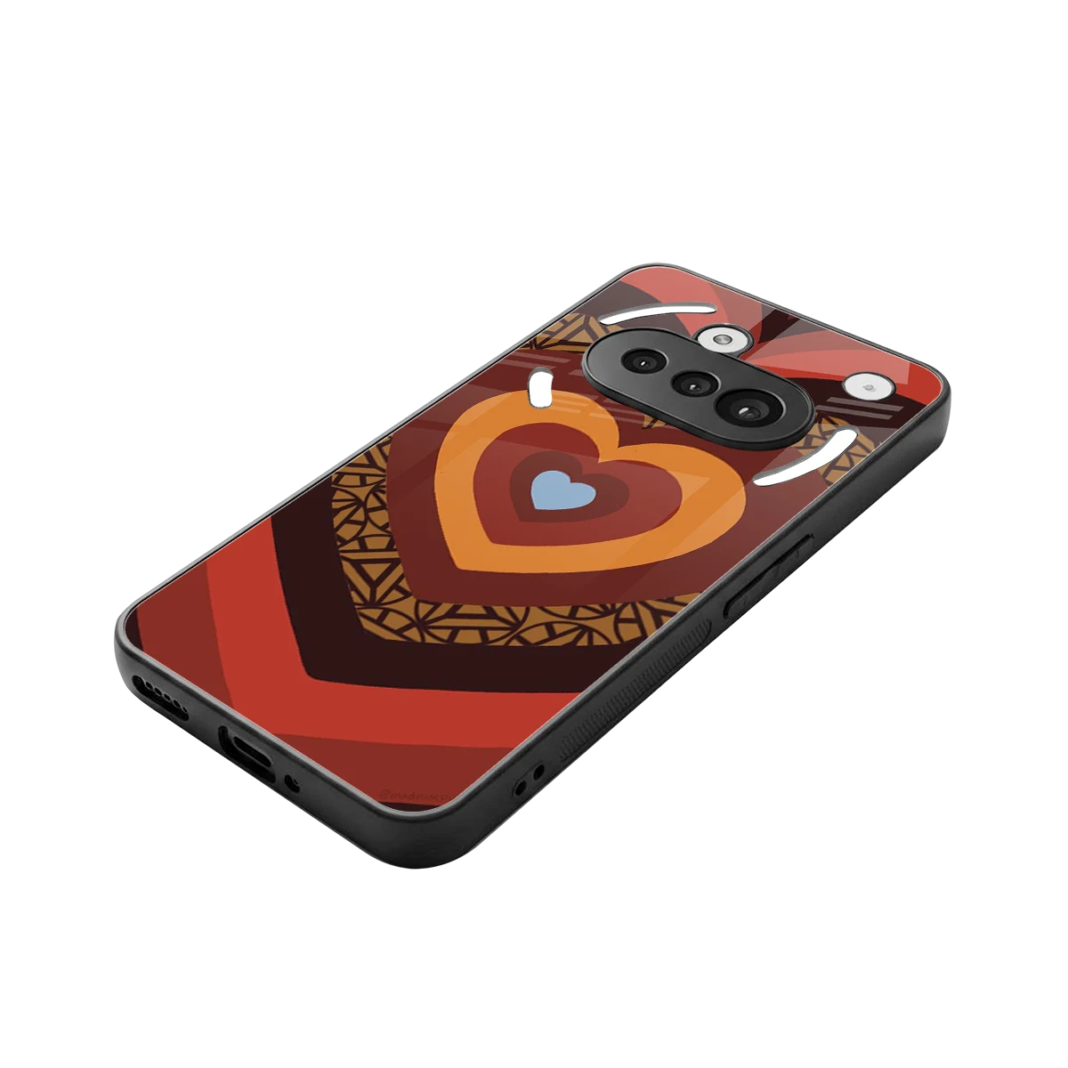 Y2K Caramel Crush Hearts stylish phone case for nothing phone 3a | glossy glass and slim fit