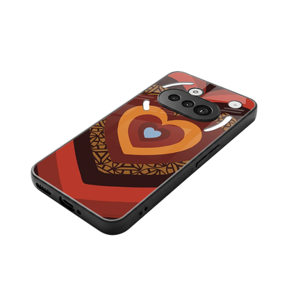 Y2K Caramel Crush Hearts stylish phone case for nothing phone 3a | glossy glass and slim fit