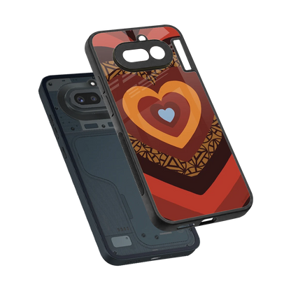 Y2K Caramel Crush Hearts sleek nothing phone 4a cover with tempered glass back and TPU edges