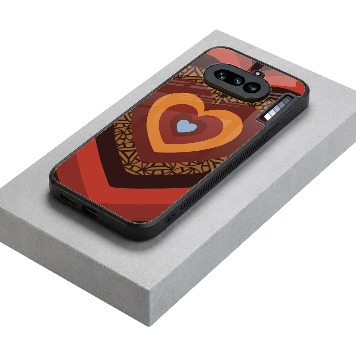 Y2K Caramel Crush Hearts stylish phone case for nothing phone 4a | glossy glass and slim fit