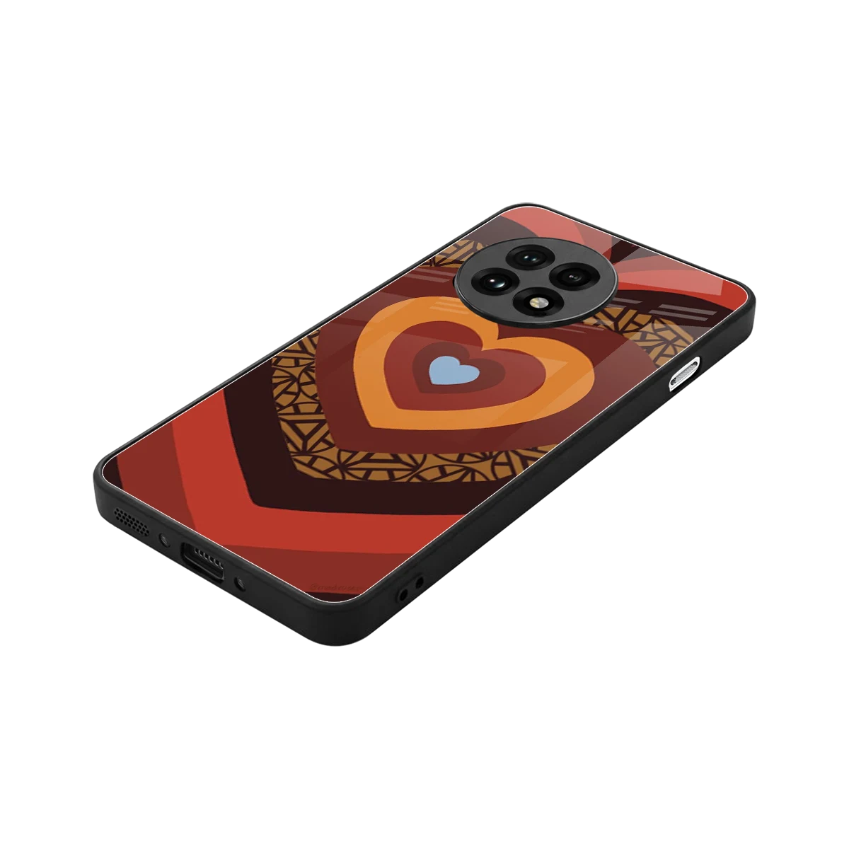 Y2K Caramel Crush Hearts stylish phone case for oneplus 13r | glossy glass and slim fit