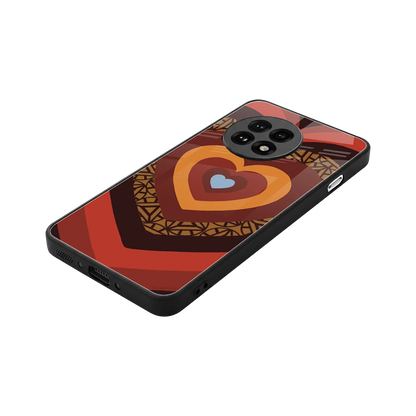 Y2K Caramel Crush Hearts stylish phone case for oneplus 13r | glossy glass and slim fit