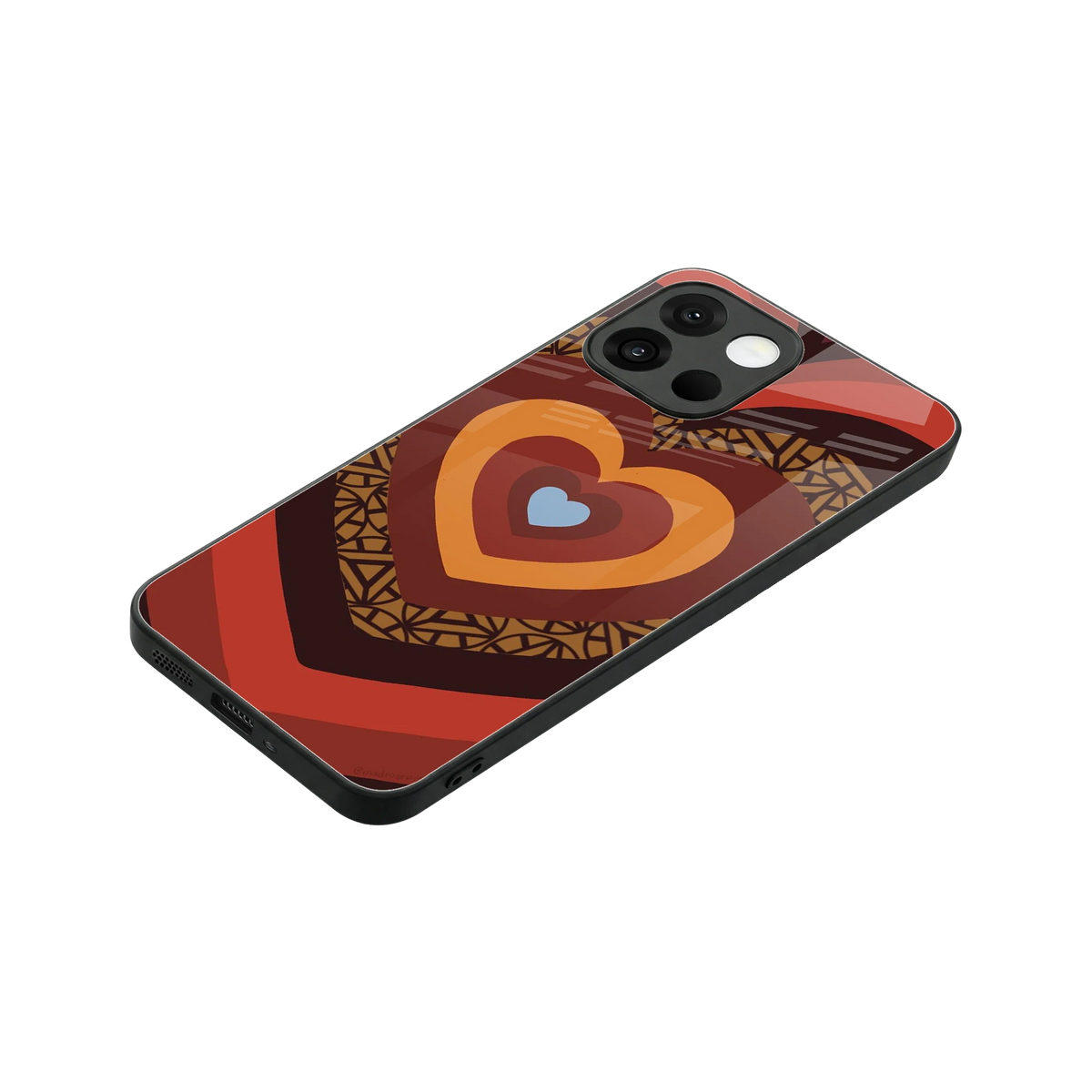 Y2K Caramel Crush Hearts stylish phone case for oneplus 13s | glossy glass and slim fit