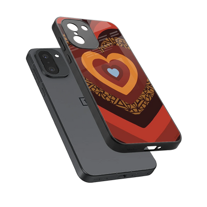 Y2K Caramel Crush Hearts sleek oneplus 15r cover with tempered glass back and TPU edges