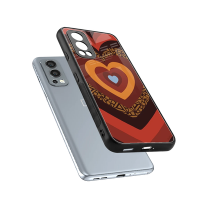 Y2K Caramel Crush Hearts sleek oneplus nord 2 cover with tempered glass back and TPU edges