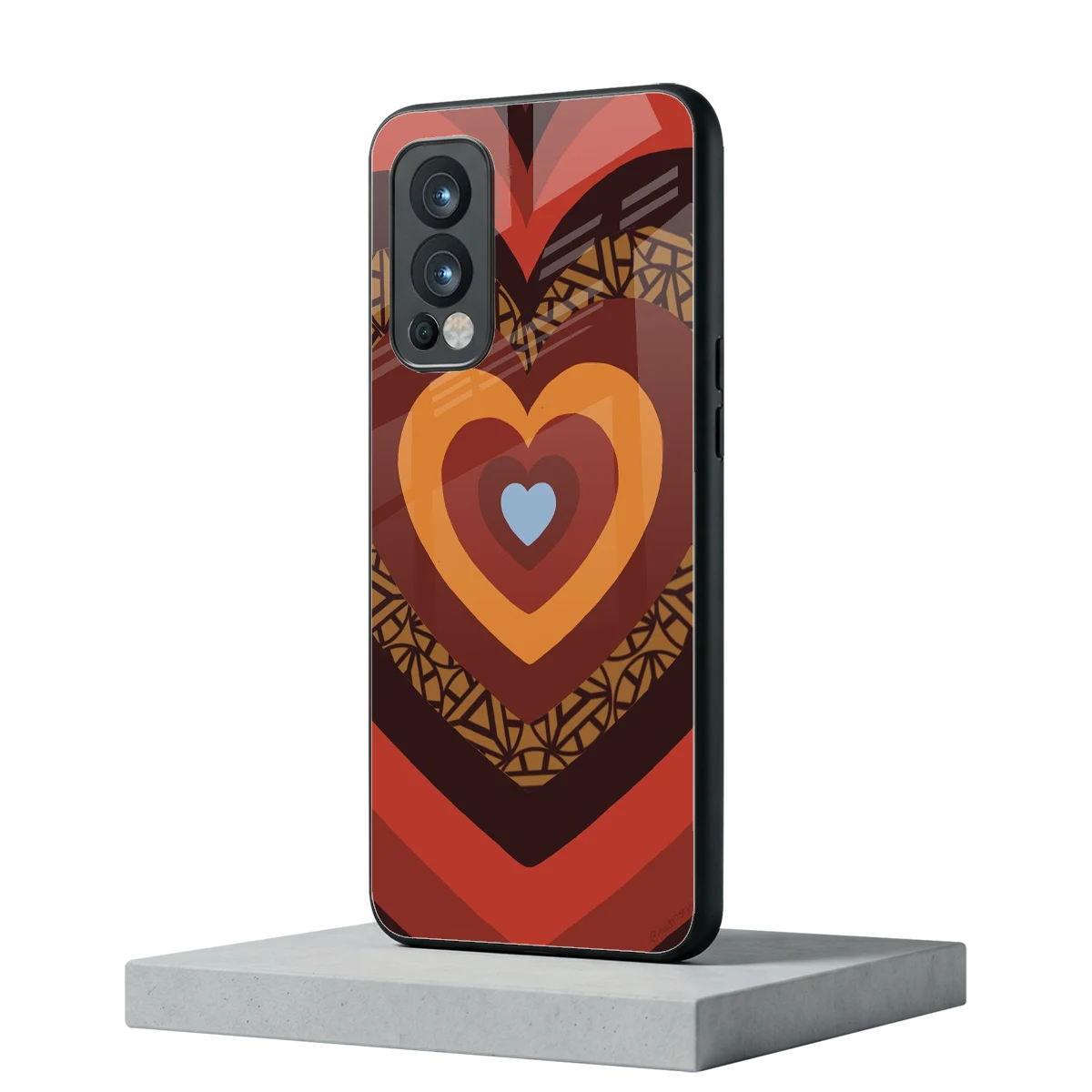 Y2K Caramel Crush Hearts oneplus nord 2 mobile cover | shockproof glass phone case