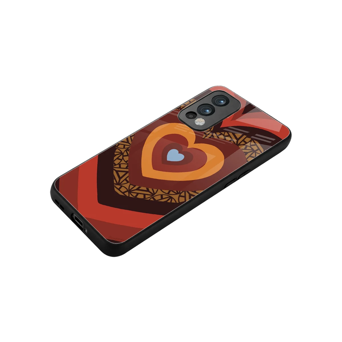 Y2K Caramel Crush Hearts stylish phone case for oneplus nord 2 | glossy glass and slim fit