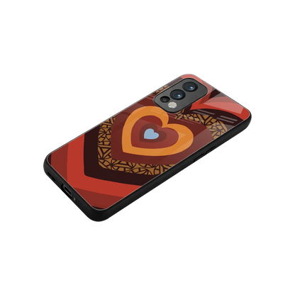 Y2K Caramel Crush Hearts stylish phone case for oneplus nord 2 | glossy glass and slim fit