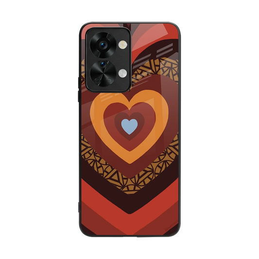 Y2K Caramel Crush Hearts back phone cover | glass case for oneplus nord 2t