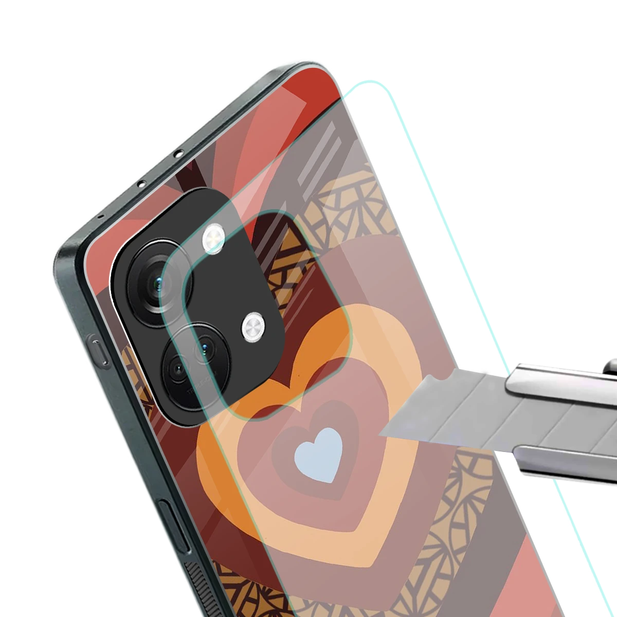 Y2K Caramel Crush Hearts stylish phone case for oneplus nord 3 | glossy glass and slim fit