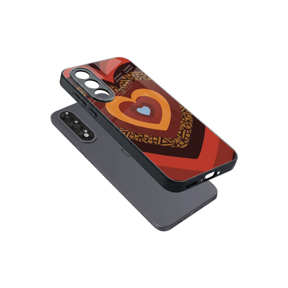 Y2K Caramel Crush Hearts sleek oneplus nord 5 cover with tempered glass back and TPU edges
