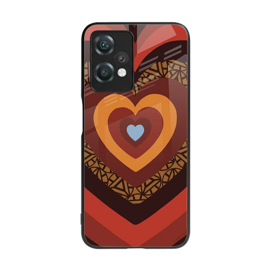 Y2K Caramel Crush Hearts back phone cover | glass case for oneplus nord ce 2 lite