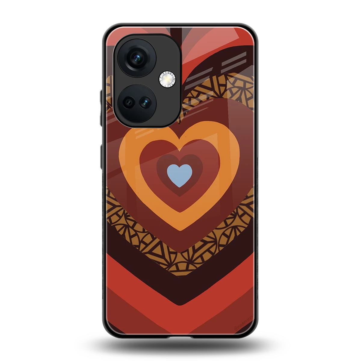 Y2K Caramel Crush Hearts back phone cover | glass case for oneplus nord ce 3