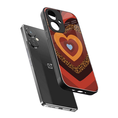 Y2K Caramel Crush Hearts sleek oneplus nord ce 3 cover with tempered glass back and TPU edges