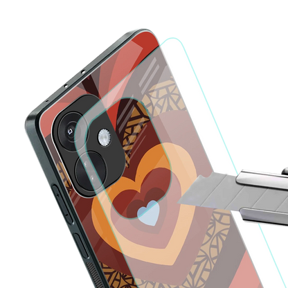 Y2K Caramel Crush Hearts stylish phone case for oneplus nord ce 3 | glossy glass and slim fit