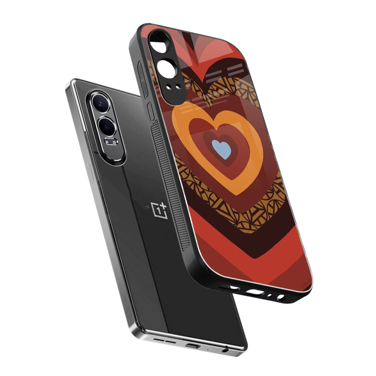 Y2K Caramel Crush Hearts sleek oneplus nord ce 4 lite cover with tempered glass back and TPU edges