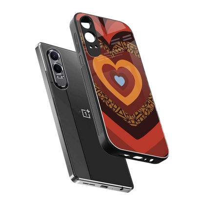 Y2K Caramel Crush Hearts sleek oneplus nord ce 4 lite cover with tempered glass back and TPU edges