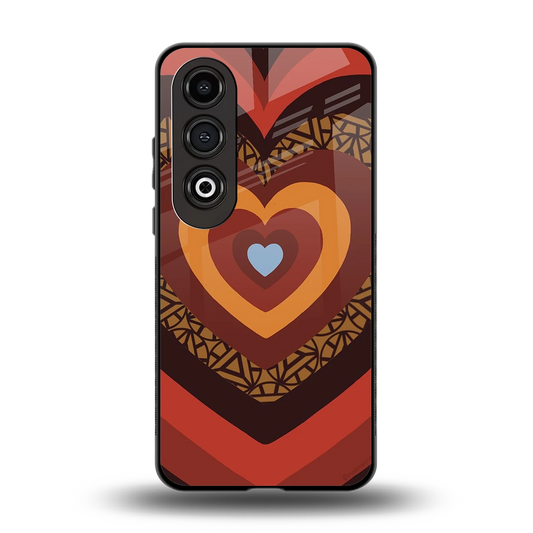 Y2K Caramel Crush Hearts back phone cover | glass case for oneplus nord ce 4