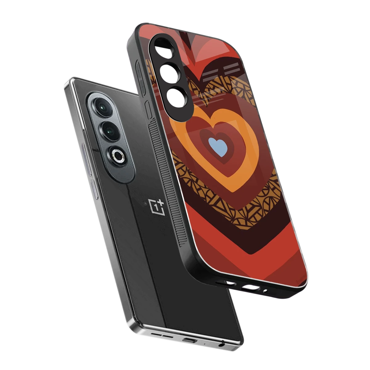 Y2K Caramel Crush Hearts sleek oneplus nord ce 4 cover with tempered glass back and TPU edges