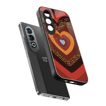 Y2K Caramel Crush Hearts sleek oneplus nord ce 4 cover with tempered glass back and TPU edges