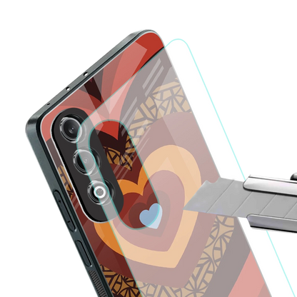 Y2K Caramel Crush Hearts stylish phone case for oneplus nord ce 4 | glossy glass and slim fit