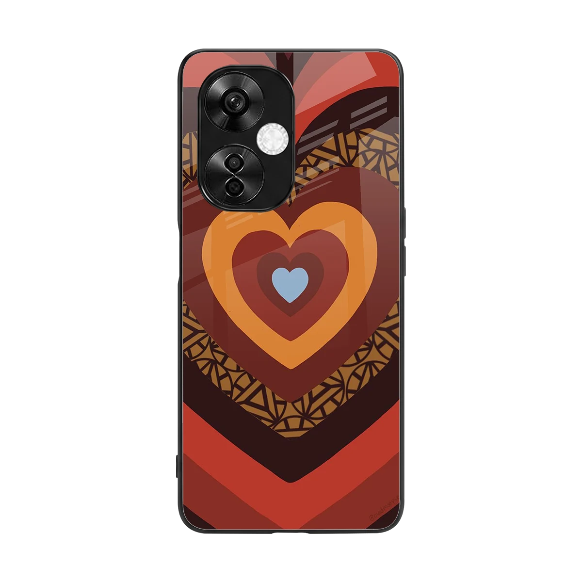 Y2K Caramel Crush Hearts back phone cover | glass case for oneplus nord ce 3 lite