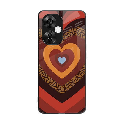 Y2K Caramel Crush Hearts back phone cover | glass case for oneplus nord ce 3 lite