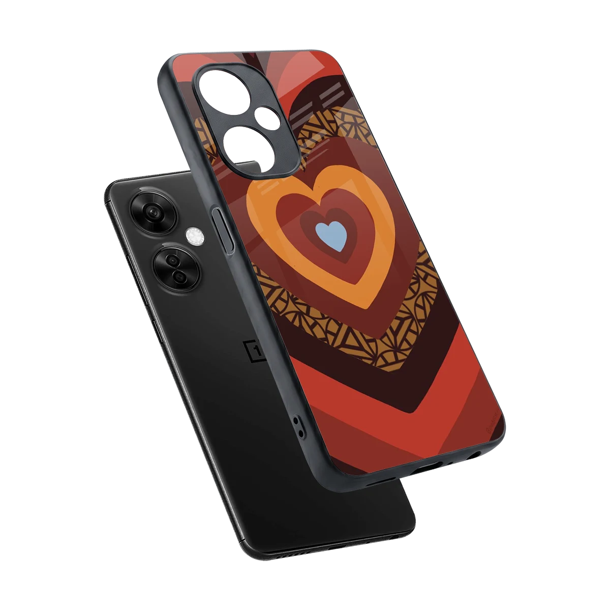 Y2K Caramel Crush Hearts sleek oneplus nord ce 3 lite cover with tempered glass back and TPU edges