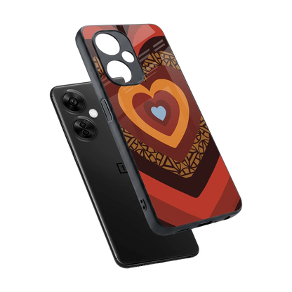 Y2K Caramel Crush Hearts sleek oneplus nord ce 3 lite cover with tempered glass back and TPU edges