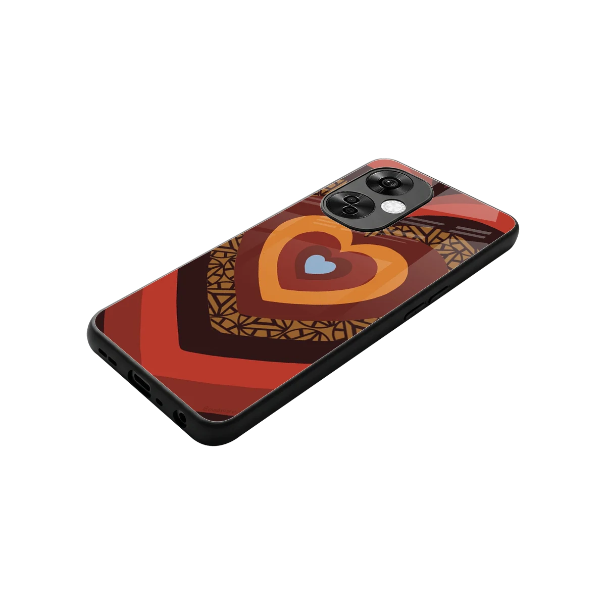 Y2K Caramel Crush Hearts stylish phone case for oneplus nord ce 3 lite | glossy glass and slim fit
