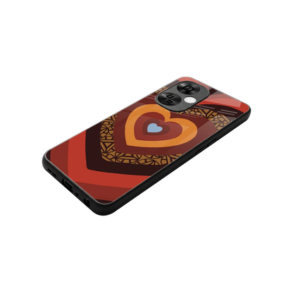 Y2K Caramel Crush Hearts stylish phone case for oneplus nord ce 3 lite | glossy glass and slim fit