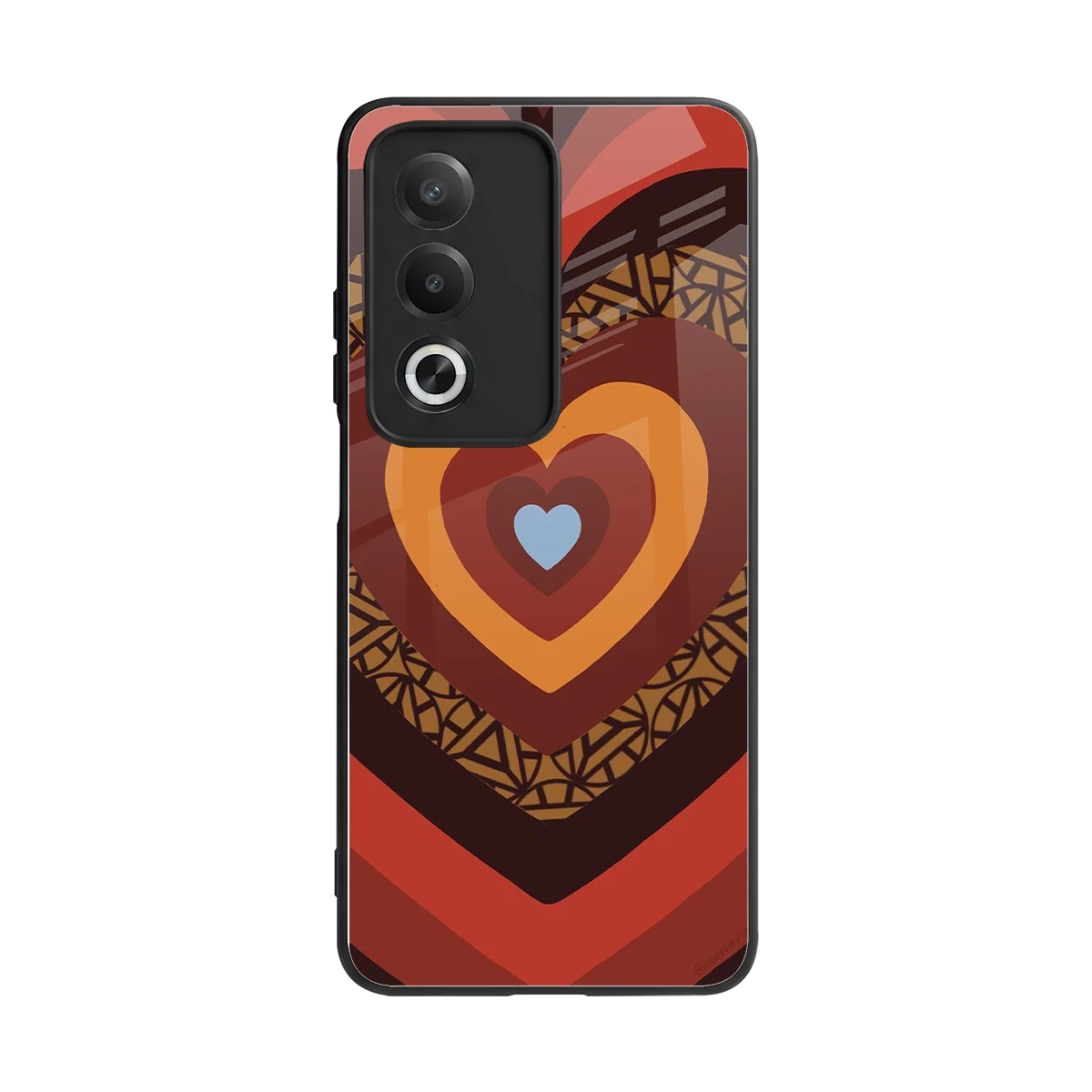 Y2K Caramel Crush Hearts back phone cover | glass case for oppo a3 pro