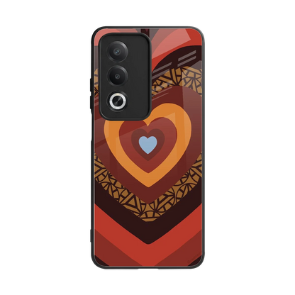 Y2K Caramel Crush Hearts back phone cover | glass case for oppo a3 pro