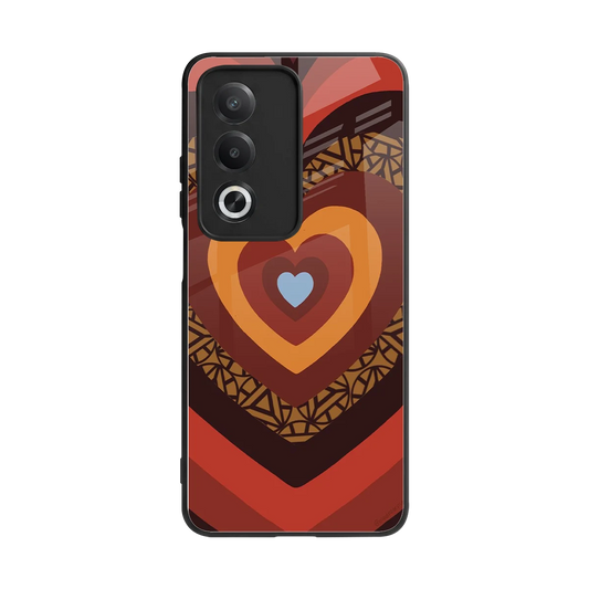 Y2K Caramel Crush Hearts back phone cover | glass case for oppo a3 pro