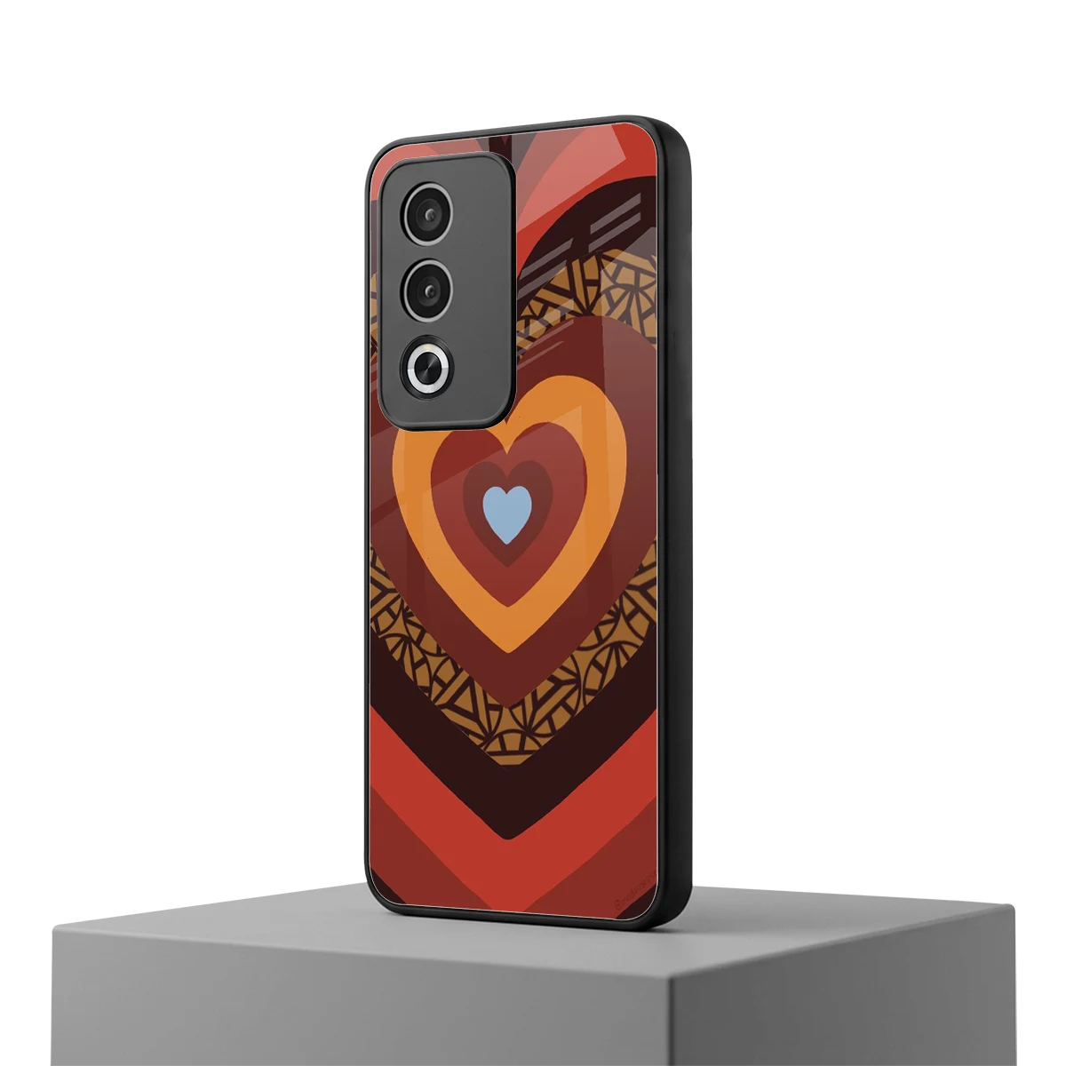 Y2K Caramel Crush Hearts oppo a3 pro mobile cover | shockproof glass phone case