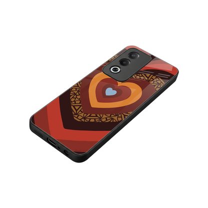 Y2K Caramel Crush Hearts stylish phone case for oppo a3 pro | glossy glass and slim fit