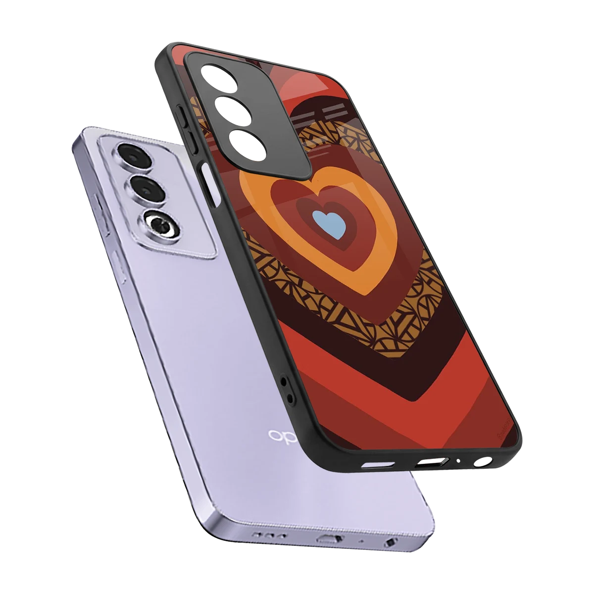 Y2K Caramel Crush Hearts sleek oppo a3 pro cover with tempered glass back and TPU edges