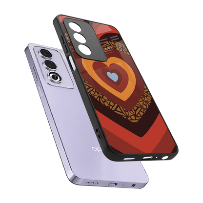 Y2K Caramel Crush Hearts sleek oppo a3 pro cover with tempered glass back and TPU edges