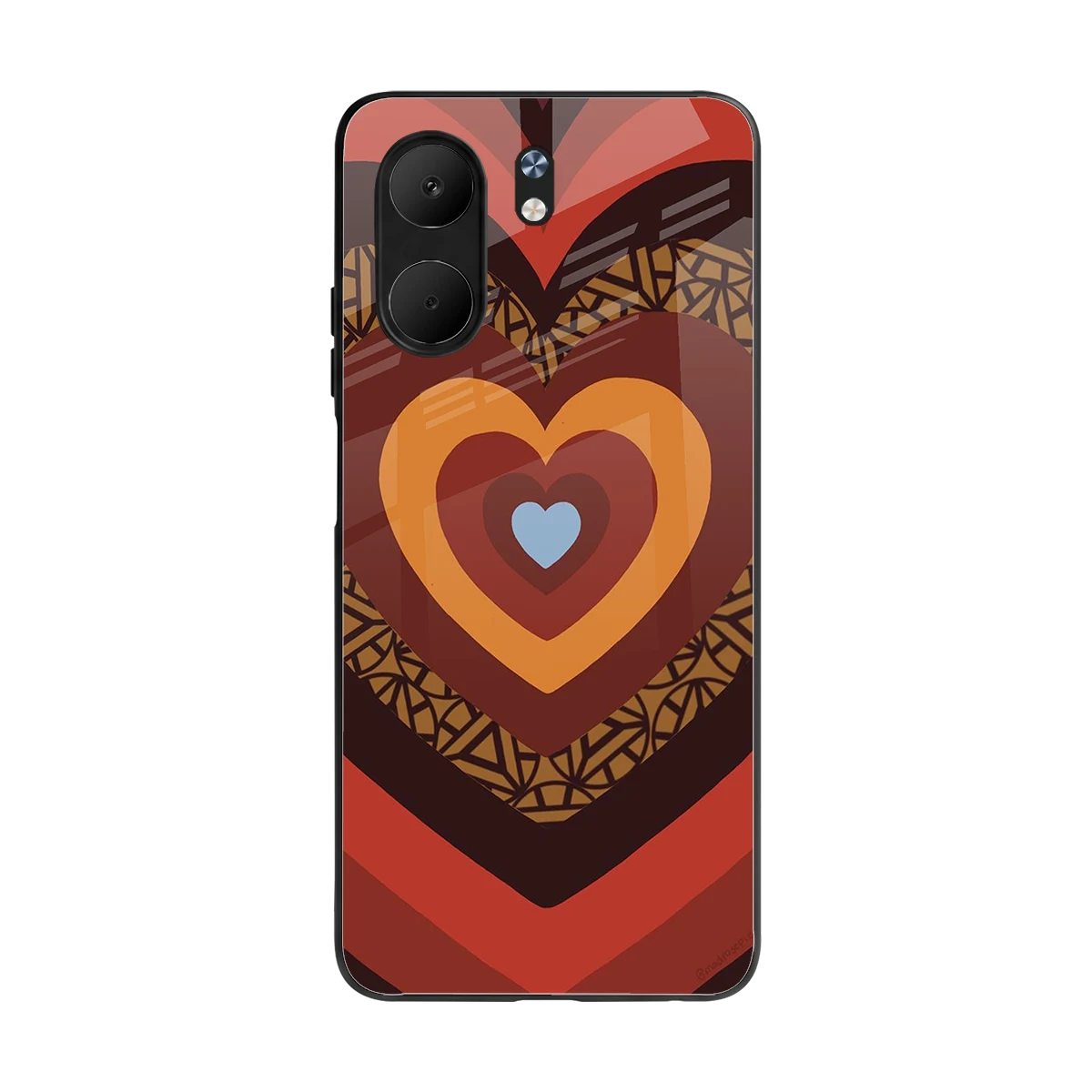 Y2K Caramel Crush Hearts back phone cover | glass case for oppo a5x 5g