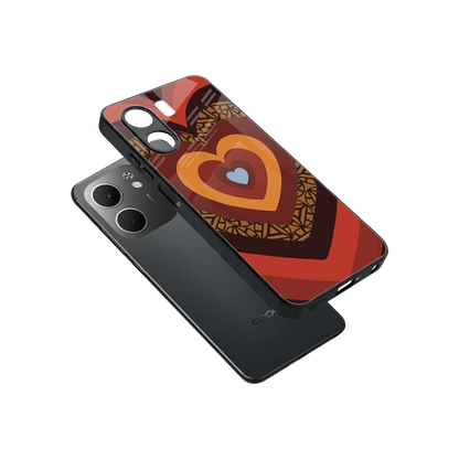 Y2K Caramel Crush Hearts sleek oppo a5x 5g cover with tempered glass back and TPU edges